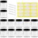 Clear Glass Jars 4oz (12-Pack) for Cosmetics & Food Storage | Includes Spatulas and Labels - Cornucopia - Buy Online on GoSupps.com