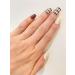 Short Squoval White/Black/Dark Red Lattice Check Print Fake Press On Nail Set