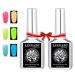 LOKFAR 2 Pcs Glow in the Dark Nail Polish Gel Top Coat Set  Luminous Color Changing Neon Gel Nail Polish Soak-off UV LED Nail Gel Polish  Universal Nail Seal Top Coat for DIY Nail Art Manicure (15ml)