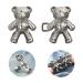 RichLuck Jeans Button, Adjustable Jean Button Pin, Detachable Decorative Waist Buckles, No Sewing Required, Perfect Fit Tighten Waist Adjustment Instant Button for Pants (Silver Bear)