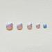 Blue White Glitter French Tip Square False Toenails - Full Cover Short Acrylic Toe Nails for Women - Buy Online on GoSupps.com