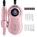 Professional Rechargeable 35000 rpm Nail Drill, Portable Electric E File Machine for Acrylic, Gel Nails, Manicure Pedicure Polishing with 11Pcs Nail Drill Bits and Sanding Bands for Home and Salon Use rose gold