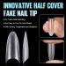 Tomicca 240 Pieces Clear Acrylic Half Cover Nail Tips | Oval French Fake Nails - 12 Sizes for Nail Studios & DIY Nail Extensions - Buy Online on GoSupps.com