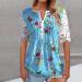 Women's Comfortable Lace Middle Long Sleeve Button Up V-Neck Hide Belly Tops Loose Bohemian Tunic Sexy Shirt Women's T-Shirt With Print Sports Shirt Women's Wide XL Blue - Buy Online on GoSupps.com