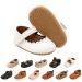Baby Girls First Walking Shoes Mary Jane PU Leather Anti-Slip Princess Shoes Infant Baby Shoes 0-6 Months B White