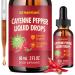 Cayenne Pepper Supplement Liquid Drops + Hawthorn, Vitamin D3 K2 Turmeric Curcumin, Panax Ginseng, Ginger Root Antioxidant Defense, Bone Health Support - 2fl oz