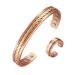 Copper Bracelet for Women Pure Copper Suit Adjustable Braid Magnetic Bracelet Ring Fashion Jewelry Present (CPB-R1009 0208)