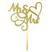 Mr & Mrs Cake Topper 6Inch Wedding Engagement Cake Picks Bridal Shower Anniversary Theme Birthday Party Glitter Cake Cupcake Decorations Supplies Gold