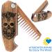 Pocket Folding Beard Comb for Men - Natural Wooden Comb with Real Man Engraving - Perfect for Mustache, Hair, and Beard Care - Skull Design - Buy Online on GoSupps.com