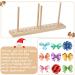 Wooden Bow Maker Tool with U-Shaped Scissor and Twist Ties - Ideal for DIY Crafts & Holiday Decorations - Buy Online on GoSupps.com