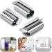 3 PCS Rolling Tube Toothpaste Squeezer Toothpaste Seat Holder Stand Stainless Steel Rotate Toothpaste Dispenser for Bathroom
