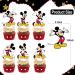 NIAYOU 24 Pcs Mouse Cupcake Toppers Cartoon Themed Cake Decorations Happy Birthday Cupcake Toppers for Boys Girls Kids Birthday Party Supplies - Buy Online on GoSupps.com