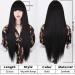 MISSQUEEN Long Black Wig with Bangs - 30 Inch Synthetic Straight Hair for Women - Buy Online on GoSupps.com