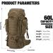Mardingtop 60L Molle Hiking Backpack with Rain Cover - Ideal for Camping and Travelling - Buy Online on GoSupps.com