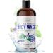 The Crown Choice Natural Body Wash for Women & Men with Sensitive Skin 12oz   Best pH Balance Shower Gel Liquid for All Skin Types   Made with Essential Oils  Aloe  Spearmint  Lavender  Manuka Sweet Peppermint 1PK