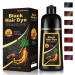 Instant Black Hair Dye Shampoo 3 in 1 100% Gray Coverage in 15 Minutes Plant Based Hair Color Kit for Women & Men Natural Hair Dye Simpler Hair Color Shampoo with Conditioner Shampoo Para Canas