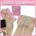 Youngsee Clip-In Real Hair Extensions - Ash Blonde & Platinum Blonde | 35cm 120g | 7PCS Remy Hair - Buy Online on GoSupps.com