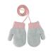 Kids Toddlers Thermal Gloves Mittens Winter Warm Thick Knitted Gloves with String Fluffy Full Finger Mittens Baby Fleece Lined Gloves Hanging Neck Mittens with Anti-Lost String for Boys Girls Age 1-4 Grey