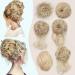 Stamped Glorious 6 PCS Messy Bun Hair Piece Fake Bun Tousled Updo Space Hair Buns Hair Pieces for Women(Dark Blonde &Beach Blonde)