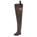 Duck and Fish Brown Fishing Wader Hip Boots with Cleated Outsole 10 M US Men