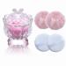 5 Pieces Large Body Powder Puff and Powder Container Crystal Case for Dust Puff Powder applicator with Box for Face and Body (Clear Butterfly) Butterfly Clear