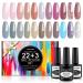 25pc Gel Nail Polish Set Nude Colours with No-Wipe Top Coat Matte Top Coat Base Coat - Soak Off UV Manicure + Pedicure Gift Set Starter Kit for DIY Nail Art + Salon Use Rain On My Parade