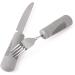 Special Supplies Adaptive Utensils (4-Piece Set) - Weighted Non-Slip Handles for Hand Tremors, Arthritis, Elderly use - Stainless Steel Knife, Fork, Spoons - Gray - Buy Online on GoSupps.com