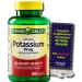 Potassium Supplement 99 mg Caplets - 8 Month Supply - Heart, Nerve & Muscle Function from Spring Valley + Vitamin Pouch and Guide to Supplements