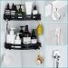 Ningyer 12-Piece Self-Adhesive Razor Shower Holder Set | No-Drill Multi-Purpose Hooks for Bathroom Kitchen & Office | Black/Silver Bathroom Accessories - Buy Online on GoSupps.com
