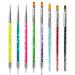 Sularpek 8PCS Function Nail Brush Nail Liner Brush Double Ended Nail Art Pen Brushes With Glitter Handle For DIY Nail Art Designs Dot Pen Tools for Women Girls
