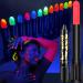 12 Colors Bright UV Blacklight Glow Face Paint Neon Makeup Fluorescent Luminous Facepaint Kit For Kids Halloween, Water Reactive Face Paint Crayons Safe Body Painting For Special Make Up