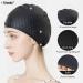 Tripsky Silicone Swim Cap - Ideal for Curly Short to Long Hair - Unisex Bathing Cap for Men and Women - Black - Buy Online on GoSupps.com