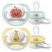 Philips Avent Ultra Air Schnuller- 2 Pack BPA-free breathable pacifier for babies from 0-6 months including transport and sterilization box apple/pear (model SCF080/17)