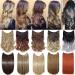 Wire in Hair Extensions No Clip in Ombre Curly Wavy Hairpieces Invisible Natural Hair Extension 20" - Light Brown & Ash Blonde
