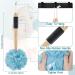 10-Piece Shower Loofah Back Scrubber Set | Soft Mesh Poufs & Sponge Brush | Long Wooden Handle | Deep Cleansing Bath Sponge for Men & Women - Buy Online on GoSupps.com
