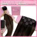 Youngsee Clip In Extensions - 55cm Real Hair Ombre Brown 120g (7PCs) - Premium Clip-In Extensions for Women - Buy Online on GoSupps.com