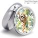 Round Pill Box with Watercolor Sloth Print - 3 Compartment Decorative Metal Pill Organizer for Travel - Buy Online on GoSupps.com
