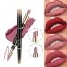 ChaneeHann 2-in-1 Lipstick & Lip Liner Set - Matte Waterproof Lip Liner Pencil and Lipstick Duo in Violet Shade for Girls - Buy Online on GoSupps.com