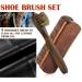 Set of 2 Wooden Shoe Brushes with Horse Hair Bristles - Shoe Shine, Clean, Buff, and Polish Shoes, Sofas, Bags, and Furniture - Buy Online on GoSupps.com