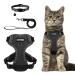 NeuWook Cat Harness and Lead Set Escape Proof Cat Kitten Walking Vest with Leash Adjustable Reflective No Pull Soft Mesh Padded Vest Harnesses for Small Dogs Cats (Black L) L Black