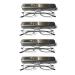 4 Pack Slim Thin Portable Reading Glasses with Pocket Case for Men Women 4pk-gunmetal 1.5 Diopters