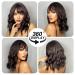 14-Inch Curly Black Bob Wigs | Heat-Resistant Synthetic Shoulder-Length Wavy Brown Wigs for Women - Perfect for Daily Cosplay - Buy Online on GoSupps.com