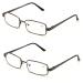 V.W.E. Men Metal Rectangle Reading Glasses - Blue AR Coating - Reduce fatigue strain & dry eye from computer usage. (Gunmetal 1.75)