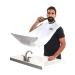 Beard King Beard Bib Apron for Men - the Original Cape As Seen on Shark Tank, Mens Hair Catcher for Shaving, Trimming - Grooming Accessories & Gifts for Dad or Husband - 1 Size Fits All, WHITE White (Deluxe Version)