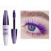HISUNBEN Blue Mascara Waterproof 10ml Mascara Waterproof Durable Volumizing Curling Extension Makeup for Christmas Halloween Parties Weddings White Box (White Tube - Purple)