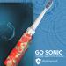 Shop Pop Sonic Electric Toothbrush - Red Floral Travel Brush for Kids | 2 Speed 15 000-30 000 Strokes/Minute | Buy Internationally Online - Buy Online on GoSupps.com