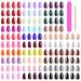 Kalolary artificial nails 720 pieces short stiletto 30 colors artificial nails almond full cover with file & nail pencil for women girls single -colored set for artificial nails in the salon too