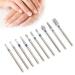 Nail Drill Bit Set Silicon Carbide Diamond Cuticle Electric Nail File and Ceramic Acrylic Gel Nail Bit Kit Acrylic Nail Art Tools