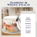 HomeWorx by Slatkin & Co Premium Scented 4-Wick Candle Jasmine & White Peach 18 oz Jar - Long-Lasting, 30-55 Hours Burn Time - White Jasmine, Bamboo, Apricot, Orange Leaves - Buy Online on GoSupps.com