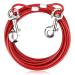 Tie-out linen for dogs linen for dogs 3m dog tie out cables tie-out cable heavy dogs chain linen linen for dogs for small medium-sized large dogs (red)